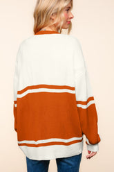 Haptics Full Size V Neck Button Down Letter Patch Women's Cardigan - Classic & Trendy